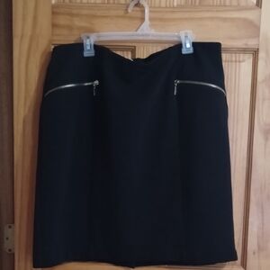 Alfani Black Mini Skirt with Front Zip Details